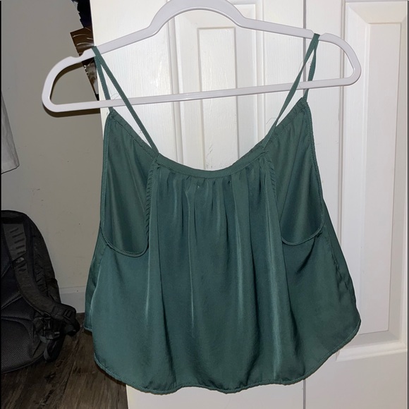 American Eagle, silk green flowy top - Picture 2 of 3